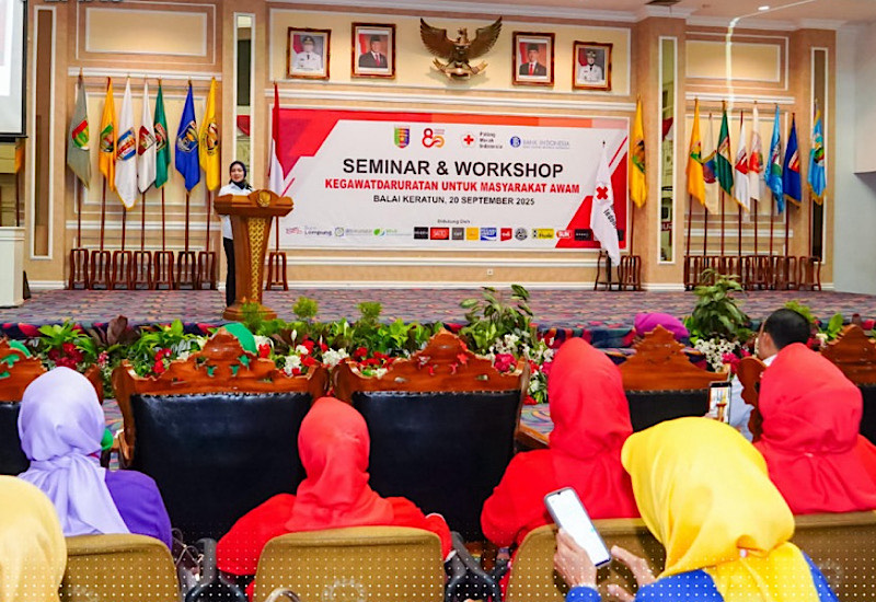  PMI Lampung Seminar Kegawatdaruratan di Balai Keratun