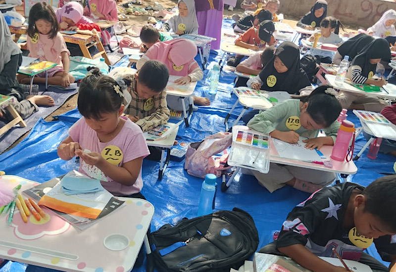  Semarak HUT Ke-80 TNI, Salimah Lampung Tengah Senam Massal dan Lomba Mewarnai di Pakmonti