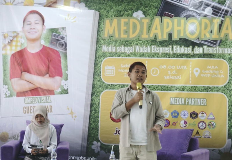  Narasumber Mediaphora FKIP Unila, Kreator Konten Omped Visual Sebut Pentingnya Signature Style