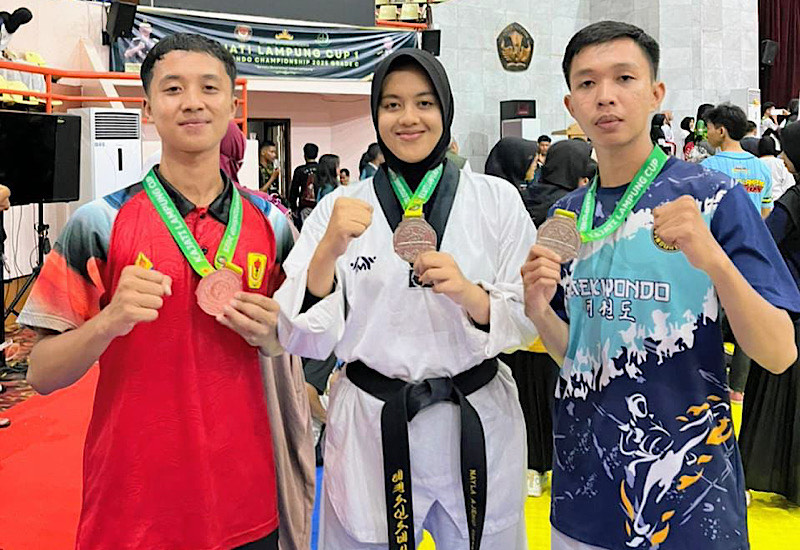  Atlet Taekwondo Universitas Teknokrat Indonesia Borong Medali Kajati Lampung Cup I Taekwondo Championship 2025