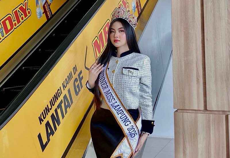  Juara Mister Miss Lampung 2025 Amelia Anggraini Wijaya Hadiri Ajang Kompetisi Indra Black Model Lampung