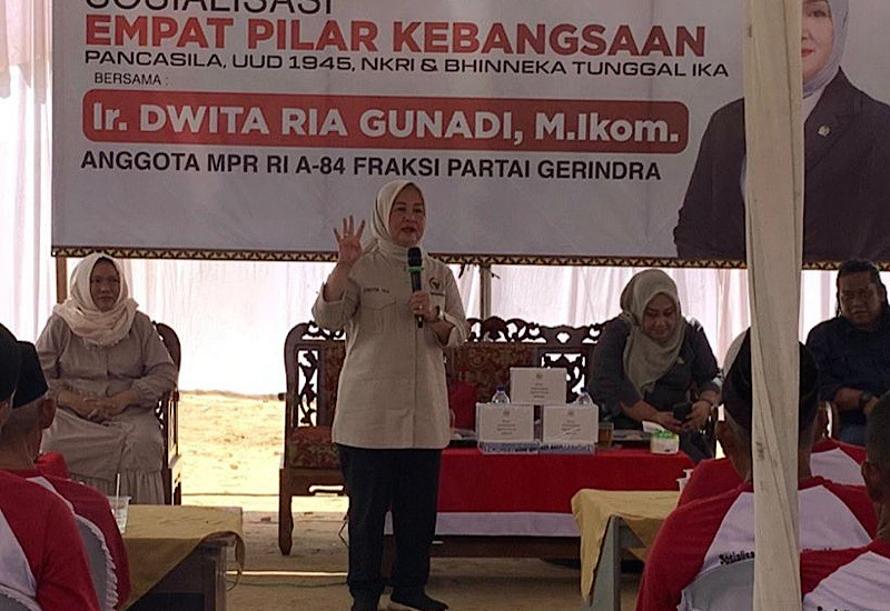  Dwita Ria Gunadi Sosialisasi 4 Pilar Kebangsaan di Sendang Agung, Tekankan Pencegahan Pembalakan Liar