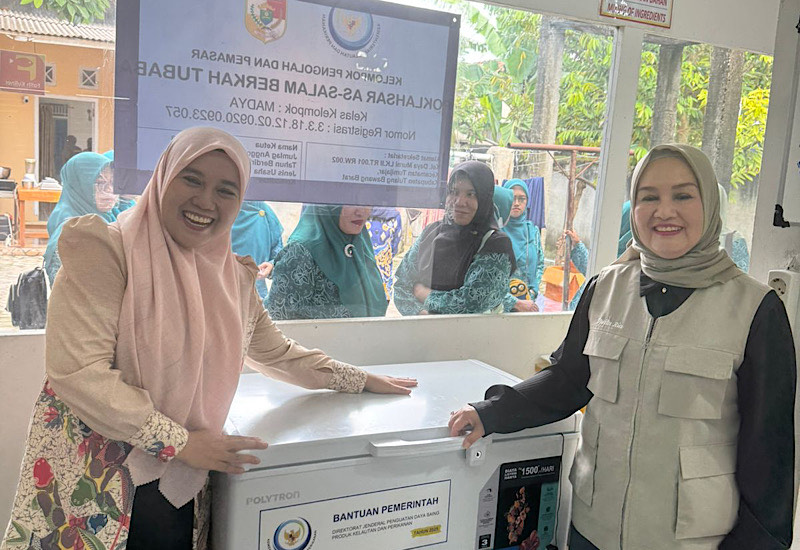  Dwita Ria Serahkan Bantuan Chest Freezer ke Poklahsar As Salam Berkah di Tubaba