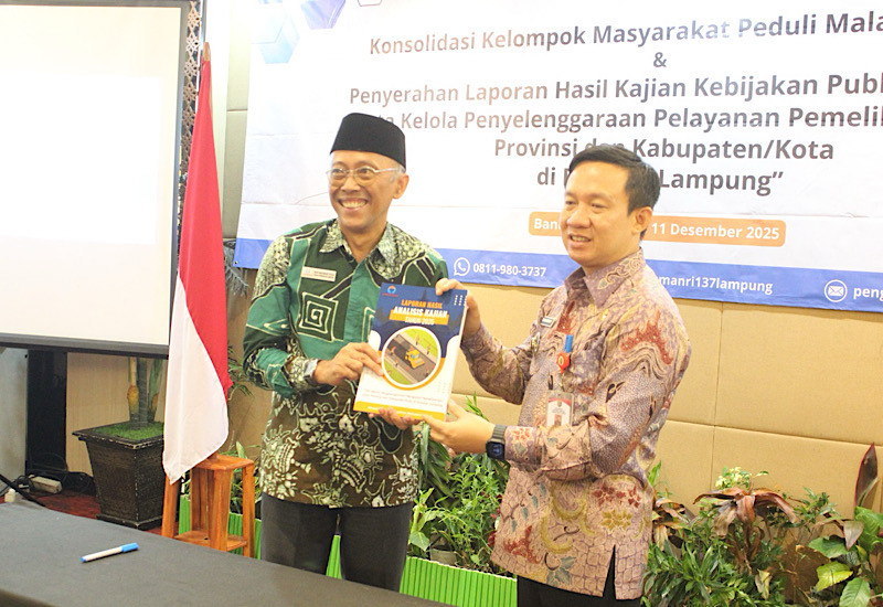  Ombudsman Lampung Serahkan Kajian soal Jalan ke Pemprov, Nur Rakhman Beri 7 Saran ke Sekdaprov Marindo Kurniawan