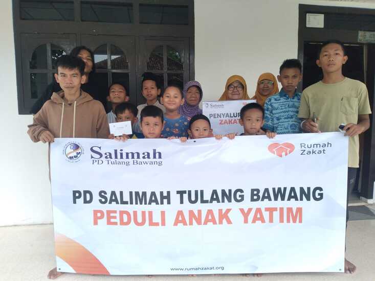  Gandeng Rumah Zakat, Salimah Tulangbawang dan Beberapa Cabang Santuni Seratusan Yatim