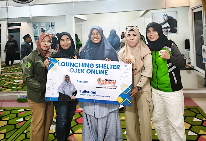  Sulistiani Silaturahmi Bersama Speed Bandar Lampung, Resmikan Shelter Pengemudi Ojol di Kemiling