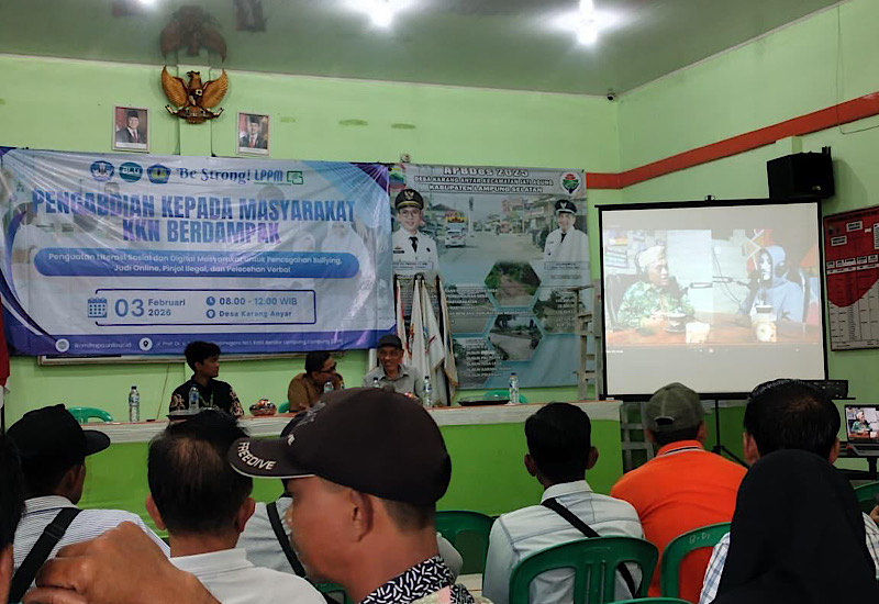  Mahasiswa Unila dan LPPM Ajak Warga Karanganyar Jauhi Perundungan, Pinjol, dan Judol