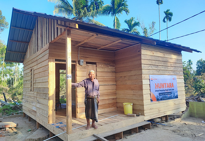  Rumah Zakat Hadirkan 100 Hunian Papan Kayu di Desa Geudumbak, Langkahan, Aceh Utara