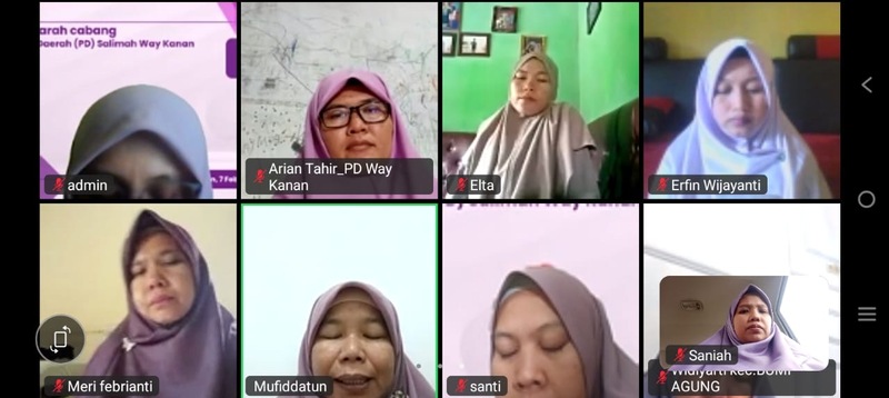 Pimpinan Cabang Tingkat Kecamatan Salimah Se-Way Kanan Dilantik secara Daring