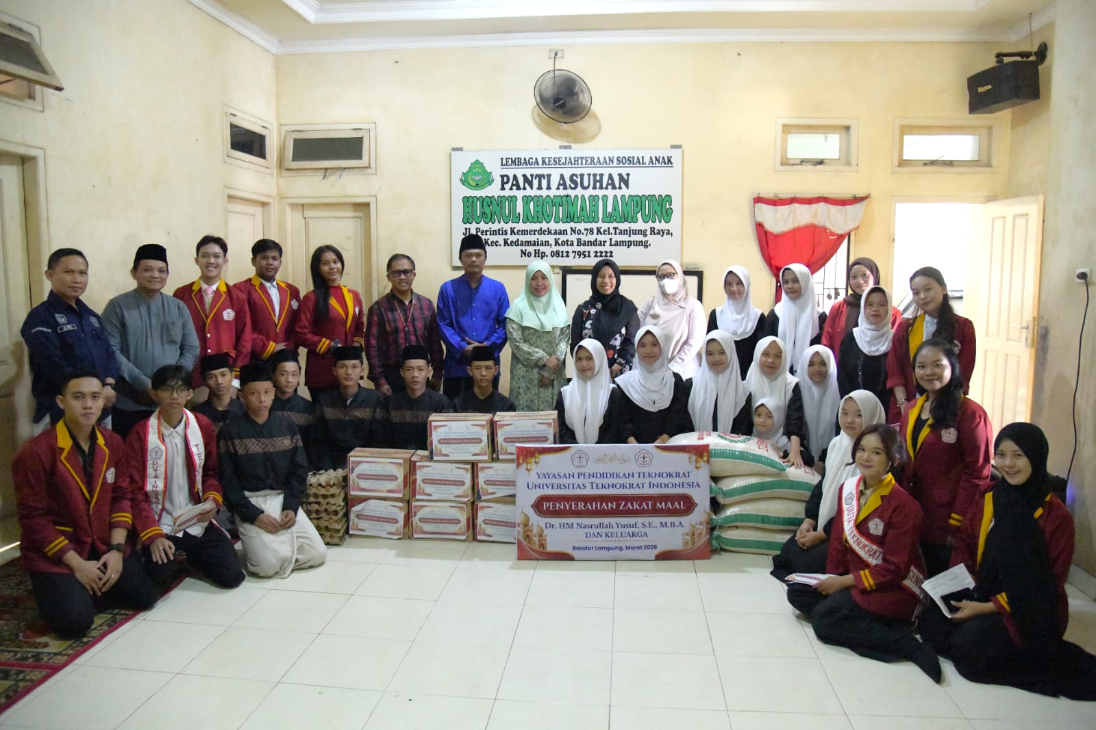  Universitas Teknokrat Indonesia Serahkan Zakat Mal ke Panti Asuhan Husnul Khotimah Lampung