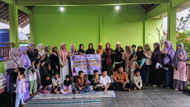  Pengurus Salimah Tingkat Cabang Se-Kota Metro Serentak Salurkan Santunan Yatim dan Duafa