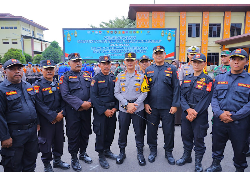  Ratusan Personel Senkom Mitra Polri Lampung Siaga di 34 Titik, Perkuat Operasi Ketupat Krakatau 2026