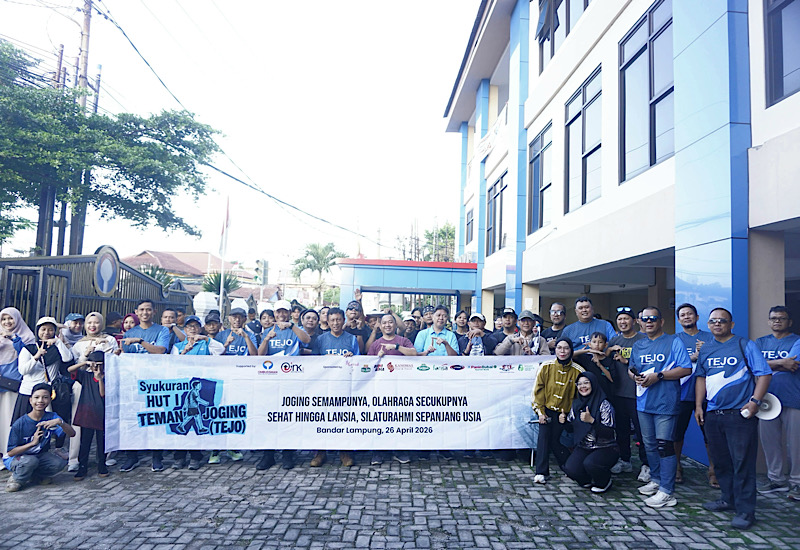  Jalan Sehat Setahun Teman Joging (Tejo), Puluhan Peserta Semangat Susuri Gang-Gang Sekitar Kantor Ombudsman Lampung