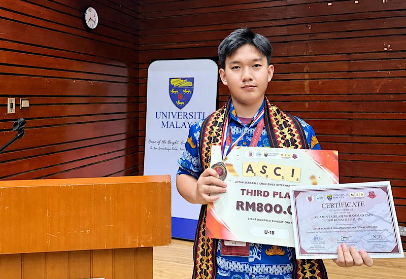 Al Amin Fadilah Muhammad Zain Siswa MAN 1 Bandar Lampung Harumkan Indonesia di Ajang Scrabble Internasional