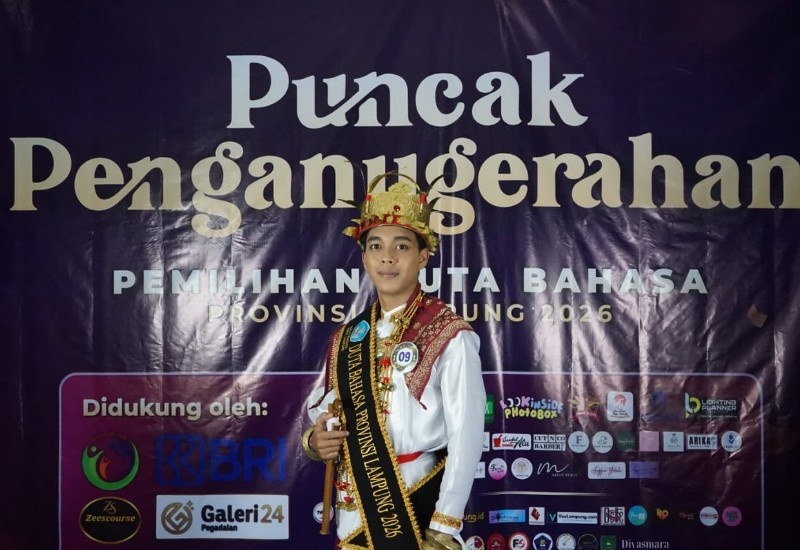  Pakai Prinsip “Jalanin Aja”, Maba Bahasa Prancis FKIP Unila Hudzaifah Ubaidillah Irfani Terbaik IV Putra Duta Bahasa Provinsi Lampung 2026