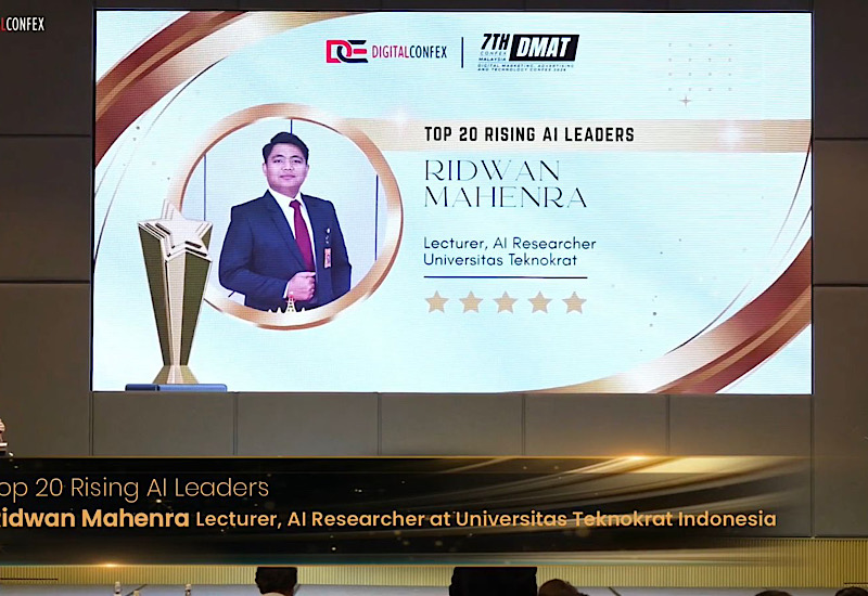  Dosen Peneliti AI Universitas Teknokrat Indonesia Ridwan Mahenra Raih Penghargaan Internasional Top 20 Rising AI Leaders di Malaysia
