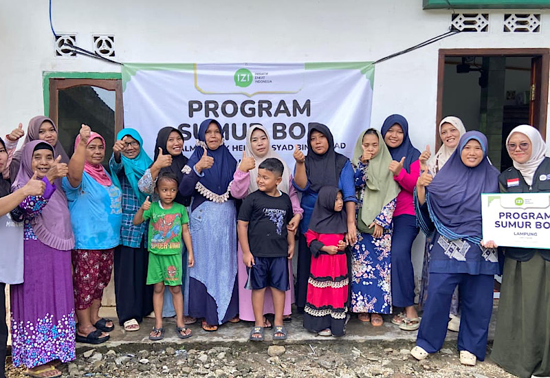  Senyum Bahagia Warga, IZI Lampung Resmikan Sumur Bor di Masjid Darul Amal