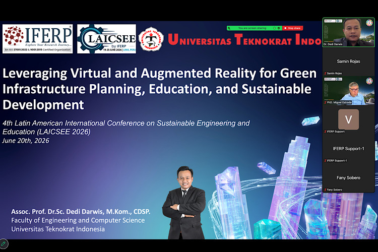 Go Internasional, Dosen Terbaik Universitas Teknokrat Indonesia Dedi Darwis Kembali Keynote Speaker LAICSEE-Peru 2026, Bahas VR/AR for Green Infrastructure