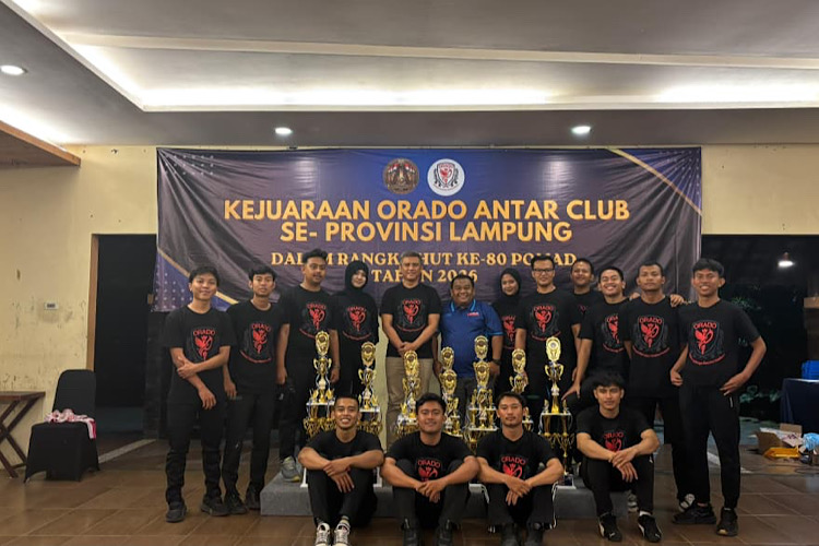 Mahasiswa Pendidikan Olahraga Universitas Teknokrat Indonesia Dukung Kejuaraan Orado Lampung HUT Ke-80 POM AD