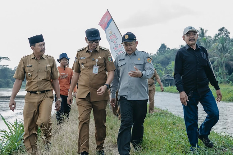 Gubernur Lampung Rahmat Mirzani Djausal Tinjau Lahan Pertanian Desa Tebing Melinting Lamtim