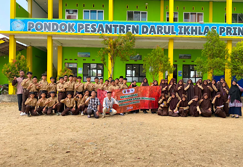 BPBD Lampung dan Mitra Bentala Sosialisasi Kebencanaan di Sekolah Pringsewu