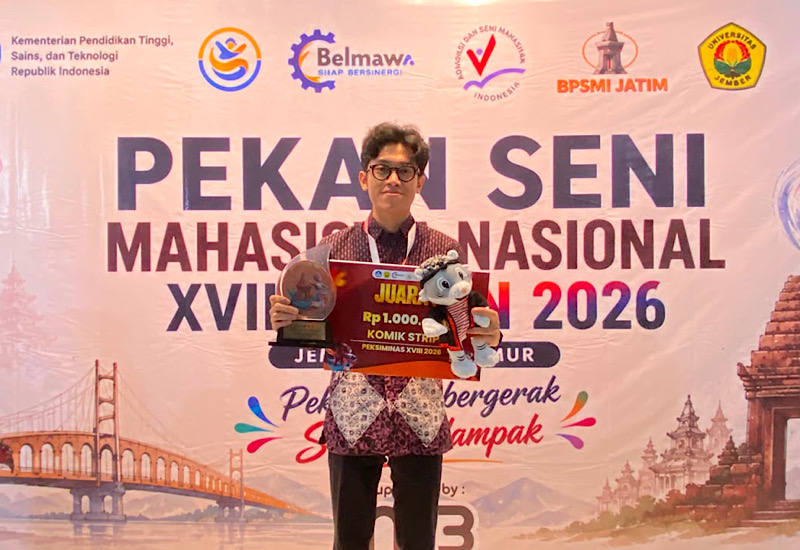  Yoan Meyral Sinaga Mahasiswa Universitas Teknokrat Indonesia Juara Komik Strip Peksiminas 2026