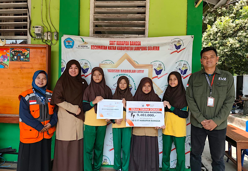 SDIT Harapan Bangsa Natar Salurkan Donasi untuk Bencana Nasional melalui Rumah Zakat