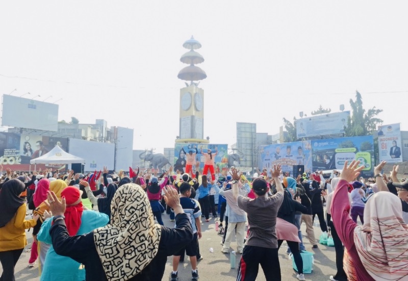 Semarak Senam Pagi CFD Bandar Lampung: Ratusan  Warga dari Berbagai Kalangan Antusias Ikuti Olahraga Bersama