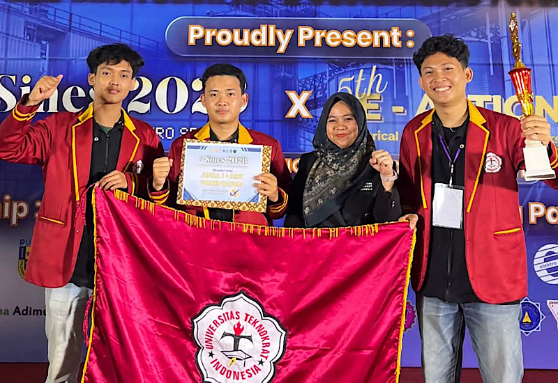 Mahasiswa Teknik Elektro Universitas Teknokrat Indonesia Juara 1 Nasional dan Best Presentation Sines dan E-Action 2026